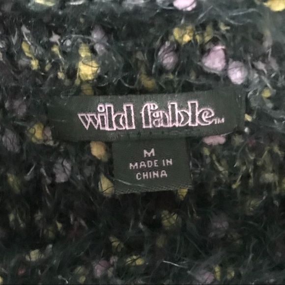 NEW Wild Fable Green Purple Fuzzy Sweater Medium M - Picture 6 of 7